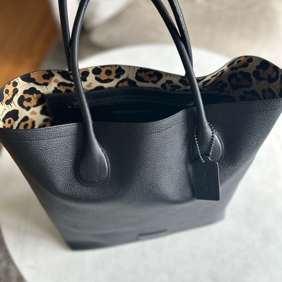 Coach black and Leopard Print Tote - Picture 2 of 9